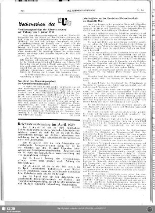Reichssteuertermine im April 1939