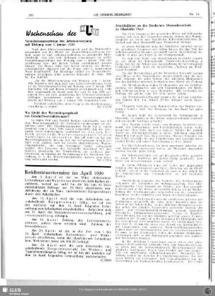 Reichssteuertermine im April 1939