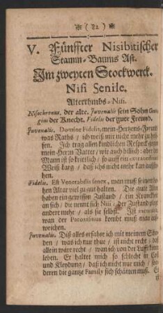 V. Fünffter Nisibitischer Stamm-Baums Ast. ... Nisi Senile. Alterthumbs-Nisi.