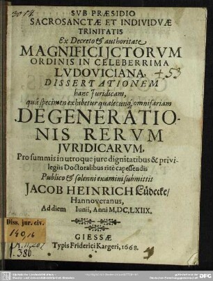 De generatio rerum juridicarum