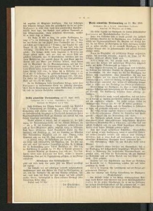 Dritte ordentliche Versammlung am 27. April 1889