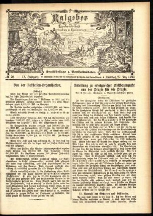 Ausgabe vom Sonntag, den 27. Dezember 1903.