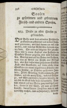 Soosen zu gesottenen und gebratenen Fleisch- und andern Speisen.