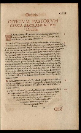 Officium Pastorum Circa Sacramentum Ordinis.