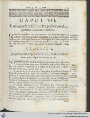 Caput VIII. Catalogus et descriptio Praepositorum Augustanae Ecclesiae Cathedralis.