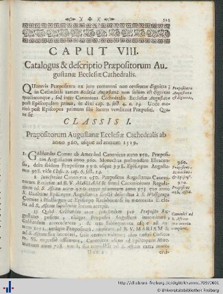 Caput VIII. Catalogus et descriptio Praepositorum Augustanae Ecclesiae Cathedralis.