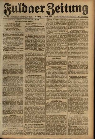 Ausgabe vom Montag, den 10. Juni 1918.