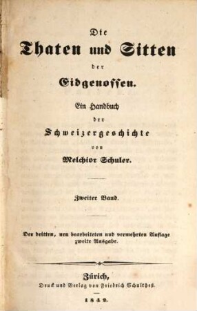 Die Thaten und Sitten der Eidgenossen : ein Handbuch der Schweizergeschichte, II