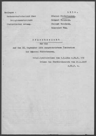 Plüderhausen: Pfarrbericht 1934