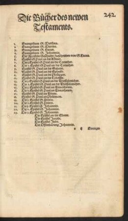 Bücher des newen Testaments.