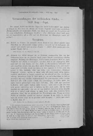 Versammlungen der sächsischen Städte. - 1453 Aug. - Sept.
