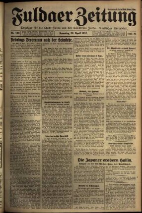 Ausgabe vom Samstag, den 30. April 1932.