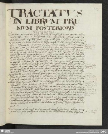 TRACTATVS IN LIBRVM PRIMVM POSTERIORIS resolutionis.