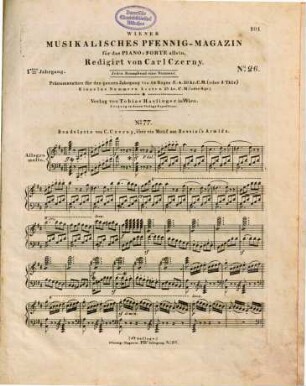 Wiener musikalisches Pfennig-Magazin : für das Piano-Forte allein, 1,26/38