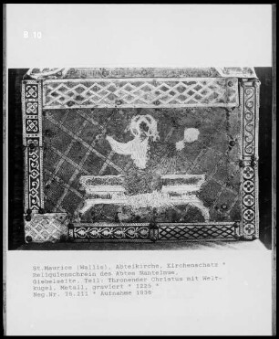 Reliquienschrein des Abtes Nanthelm (Nantelmus), Stirnseite II, Detail: Salvator Mundi