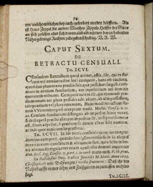 Caput Sextum. De Retractu Censuali.