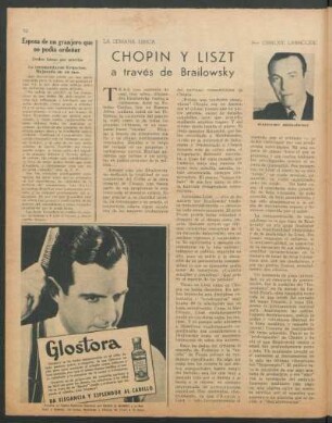 La semana lírica : Chopin y Liszt a través de Brailowsky