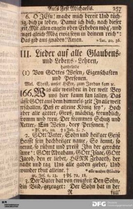 Von GOttes Wesen, Eigenschaften und Personen.
