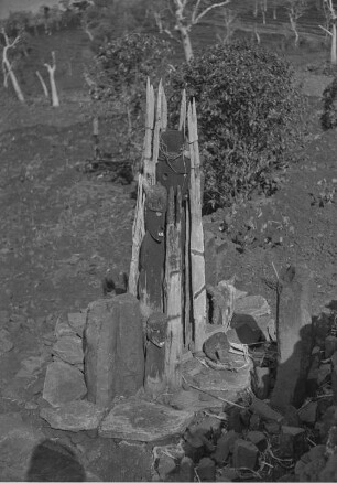 Holzfiguren-Denkmal : Holzfiguren eines Denkmals der Konso