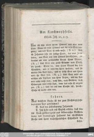 Am Kirchweyhfeste. Offenb. Joh. 21, 1-5.