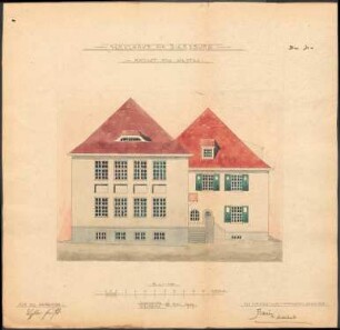 Schulhausneubau Diersburg; Westansicht
