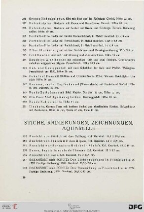 Stiche, Radierungen, Zeichnungen, Aquarelle (Nr. 252-379)