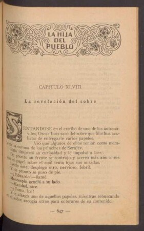 Capítulo XLVIII - La revelación del sobre