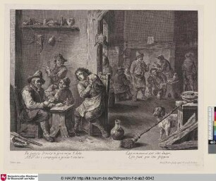 [Genreszene im Wirtshaus mit kartenspielenden Männern]