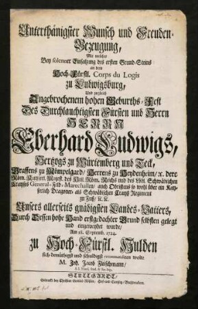 1r-2v, Unterthaenigster Wunsch und Freuden-Bezeugung