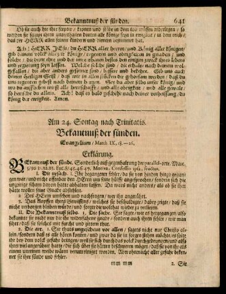 Am 24. Sontag nach Trinitatis. Bekantnuß der sünden