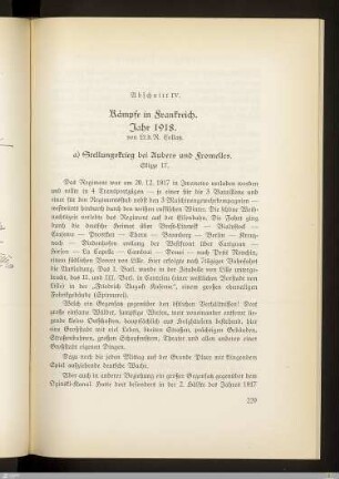 Abschnitt IV: Kämpfe in Frankreich. Jahr 1918