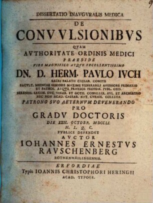 Diss. inaug. med. de convulsionibus