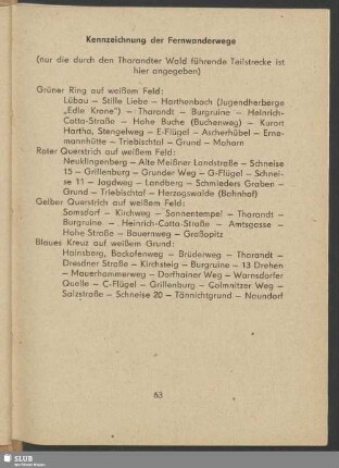 Kennzeichnung der Fernwanderwege