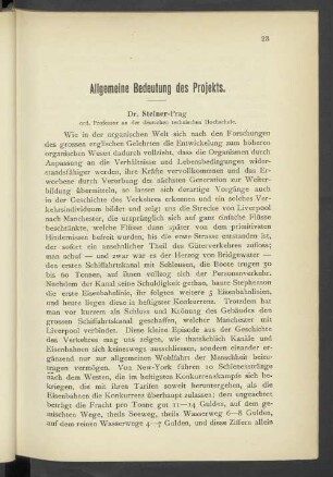 Allgemeine Bedeutung des Projekts