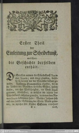Erster Theil der Einleitung zur Scheidekunst, welcher die Geschichte derselben enthält