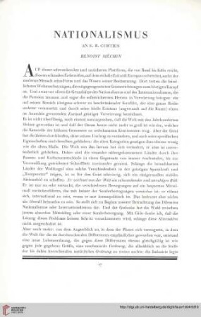 4: Nationalismus : an E.R. Curtius