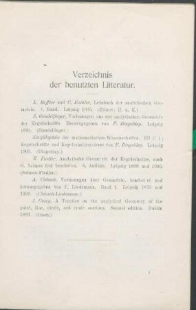 Verzeichnis der benutzten Litteratur.