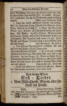 I. Von Jesu Christi Advent, oder Zukunft ins Fleisch. - IV. Von der Offenbahrung Jesu.