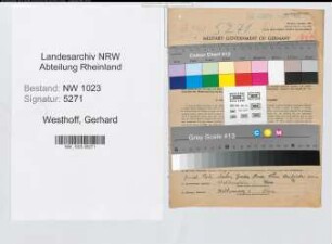 Entnazifizierung Gerhard Westhoff , geb. 09.03.1920 (Hilfsarbeiter)