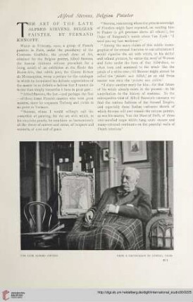 30.1906/07 (1907) = Nr. 119: The art of the late Alfred Stevens, Belgian painter