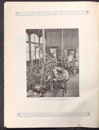 Linotype-Setzmaschinen im Nürnberger Setzmaschinensaal.