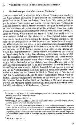 II. Weiler-Bettnach und der Zisterzienserorden