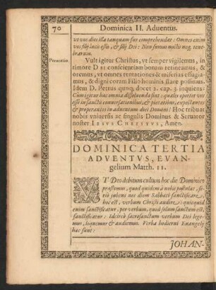 Dominica Tertia Adventus, Evangelium Matth. 11.