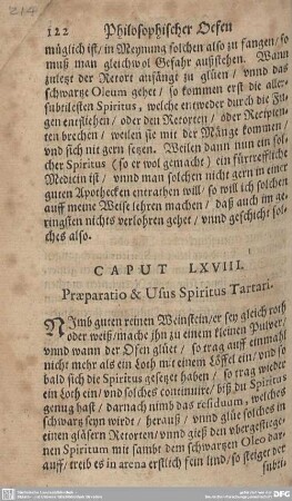 CAPUT LXVIII. Praeparatio & Usus Spiritus Tartari.