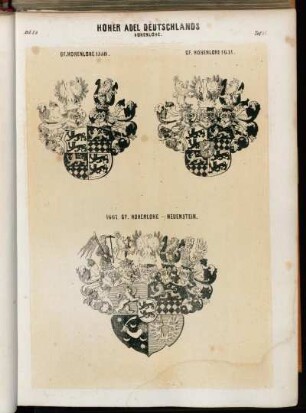 Taf. 15. Hohenlohe. GF. Hohenlohe 1558. GF. Hohenlohe 1631. 1667. GF. Hohenlohe - Neuenstein.