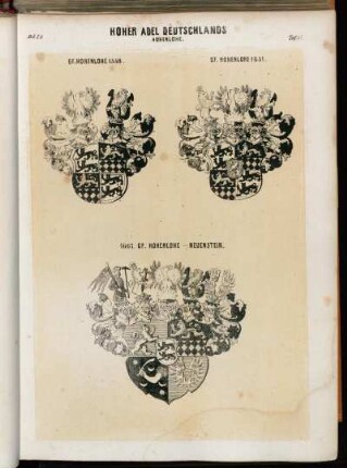 Taf. 15. Hohenlohe. GF. Hohenlohe 1558. GF. Hohenlohe 1631. 1667. GF. Hohenlohe - Neuenstein.
