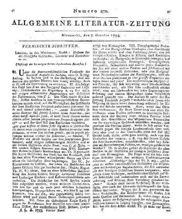 Musäum für die Sächsische Geschichte, Litteratur und Staatskunde etc. (Beschluß der im vorigen Stücke abgebrochenen Recension.)
