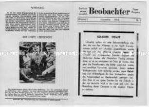 Abwurf-Flugblatt der Alliierten zur Bestrafung von Nazis und Kriegsverbrechern in den befreiten Gebieten