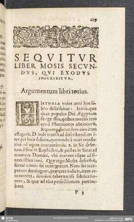 Sequintur Liber Mosis Secundus, Qui Exodus Inscribitur