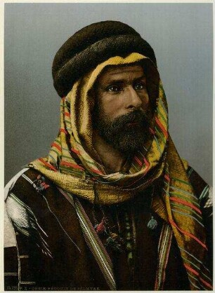 Cheik bédouin de Palmyra. [Palmyra, Beduinen-Scheich]